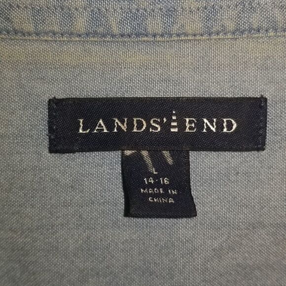 Lands' End | Denim Button Down Shirt - Picture 3 of 6